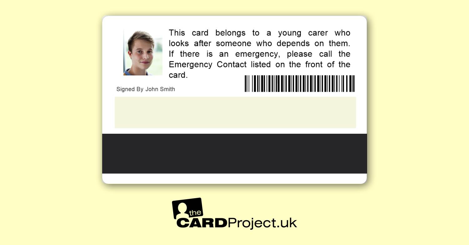 Young Carer ID Card Premium (REAR)